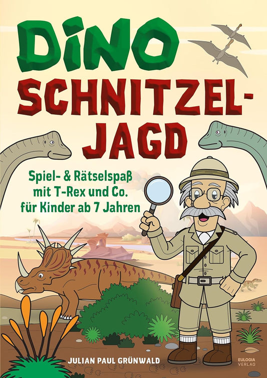 Dino Schnitzeljagd Spiel: Auf Schatzsuche mit Dinosauriern in der Urzeit